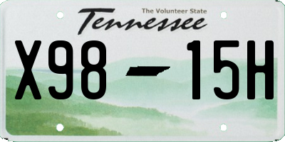 TN license plate X9815H