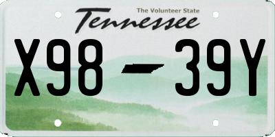 TN license plate X9839Y