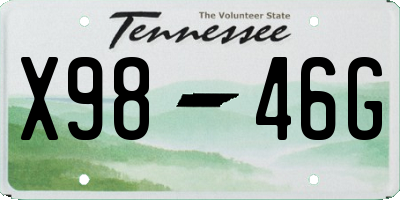 TN license plate X9846G