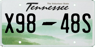 TN license plate X9848S