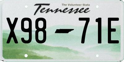TN license plate X9871E