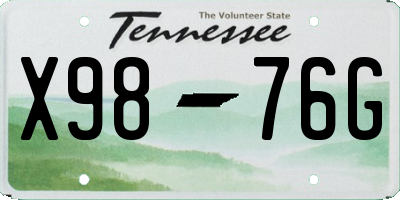 TN license plate X9876G
