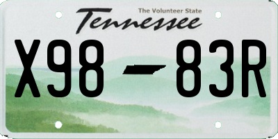 TN license plate X9883R