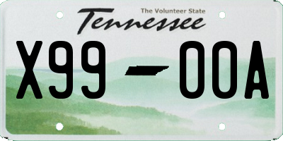 TN license plate X9900A