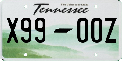 TN license plate X9900Z