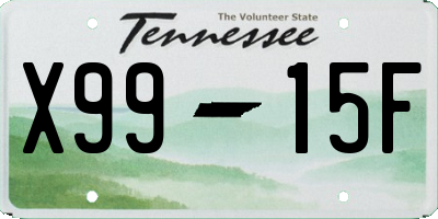 TN license plate X9915F