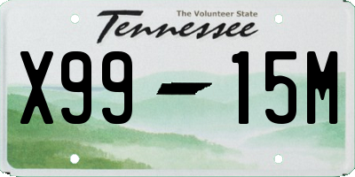 TN license plate X9915M