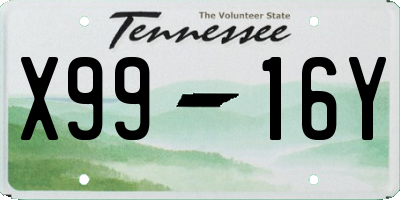 TN license plate X9916Y