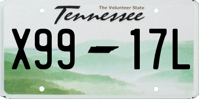 TN license plate X9917L