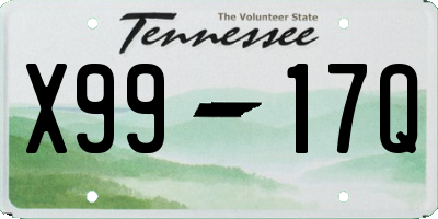 TN license plate X9917Q