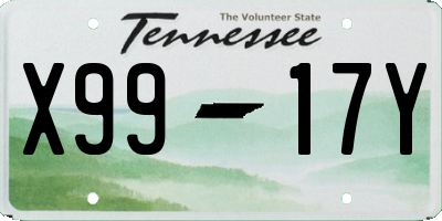 TN license plate X9917Y