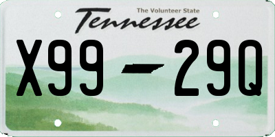 TN license plate X9929Q