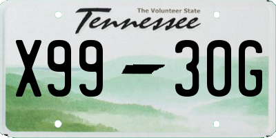 TN license plate X9930G