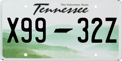 TN license plate X9932Z
