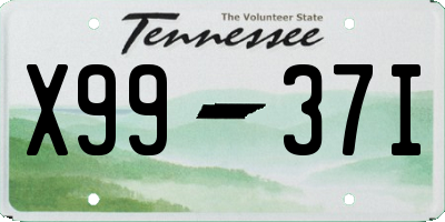 TN license plate X9937I