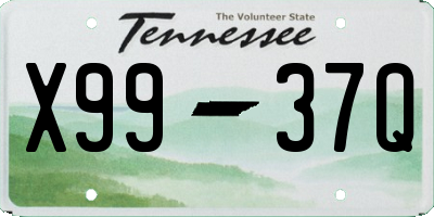 TN license plate X9937Q