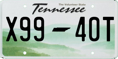 TN license plate X9940T