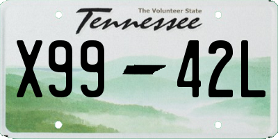 TN license plate X9942L