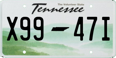 TN license plate X9947I