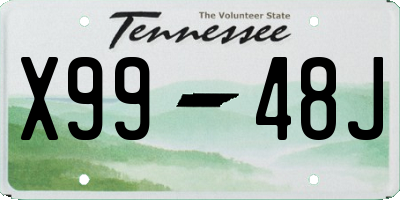 TN license plate X9948J