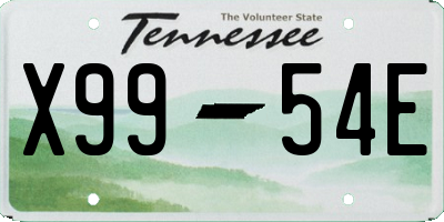TN license plate X9954E