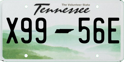 TN license plate X9956E