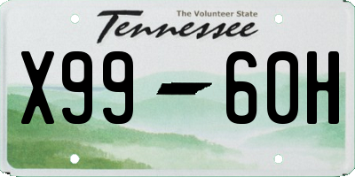 TN license plate X9960H