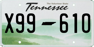 TN license plate X9961O