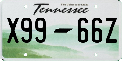 TN license plate X9966Z