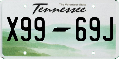 TN license plate X9969J