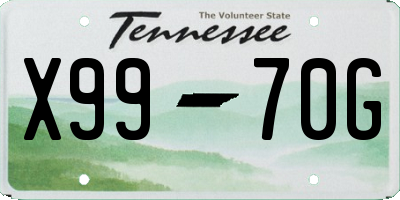 TN license plate X9970G