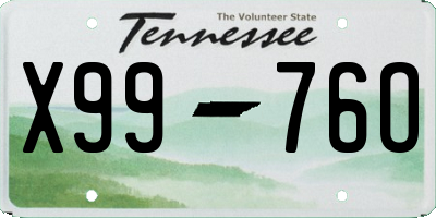 TN license plate X9976O