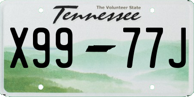 TN license plate X9977J