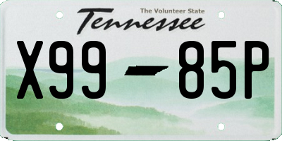 TN license plate X9985P