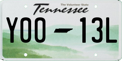 TN license plate Y0013L
