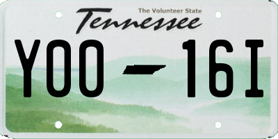 TN license plate Y0016I
