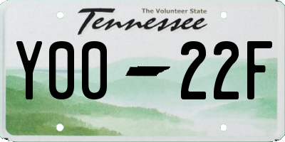 TN license plate Y0022F