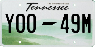 TN license plate Y0049M