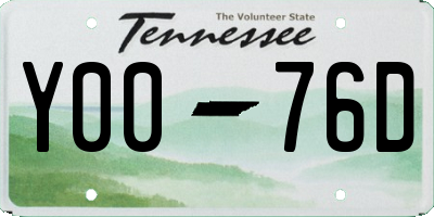 TN license plate Y0076D