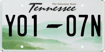 TN license plate Y0107N