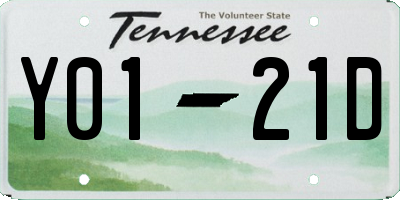 TN license plate Y0121D