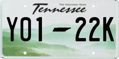 TN license plate Y0122K