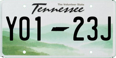 TN license plate Y0123J