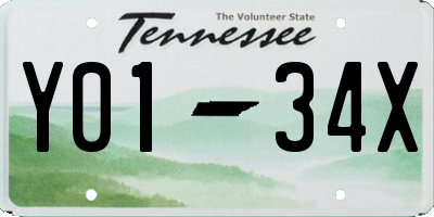 TN license plate Y0134X
