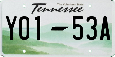 TN license plate Y0153A