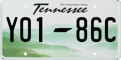 TN license plate Y0186C