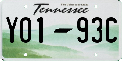 TN license plate Y0193C