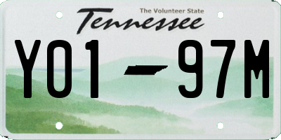 TN license plate Y0197M