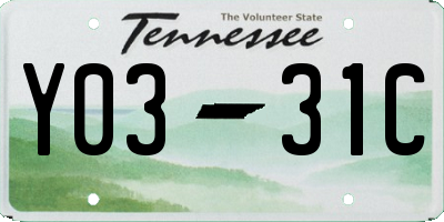 TN license plate Y0331C