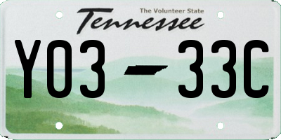 TN license plate Y0333C